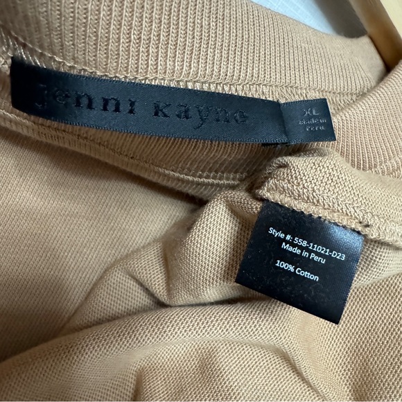 Jenni Kayne XL Drop Shoulder Top Light Sweater Boyfriend Tee Camel Cotton Knit - Picture 3 of 8